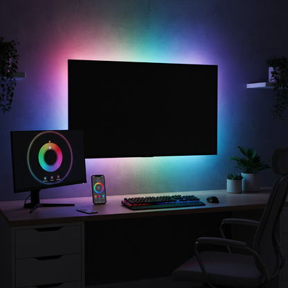 Smart LED trake sa app kontrolom u modernoj sobi